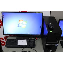 INTEL I5 COMPUTER TOWER WITH MONITOR KEYBOARD AND