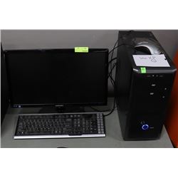 COMPUTER TOWER WITH KEYBOARD MOUSE MONITOR
