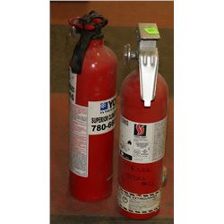 LOT OF 2 SMALL FIRE EXTINGUISHERS
