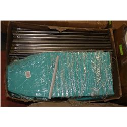 LARGE BOX OF SWEEPERS WITH DUST PANS