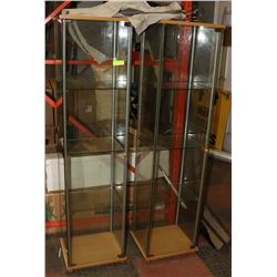 2 GLASSUPRIGHT DISPLAY CABINETS