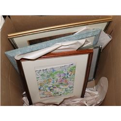 BOX OF FRAMED PICTURES