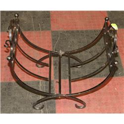 SILVER METAL FIREPLACE WOOD HOLDER-FOLDING