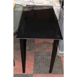 BLACK TINTED GLASS SMALL TABLE.39" X 20" X 28"