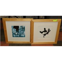 2 FRAMED ART PICTURES 23 X 23