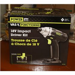 POWERIT 18V IMPACT DRIVER KIT.