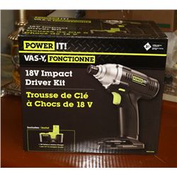 POWERIT 18V IMPACT DRIVER KIT.