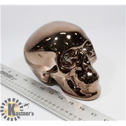 COPPER TONE SKULL PIGGY BANK - ON CHOICE