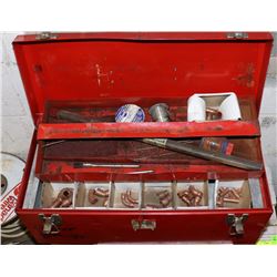 LOT OF COPPER PLUMBING FITTINGS IN CARRY CASE