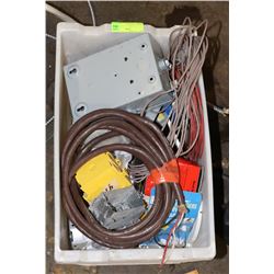 LOT OF ELECTRICAL SUPPLIES INCL BOXES, SWITCHES &