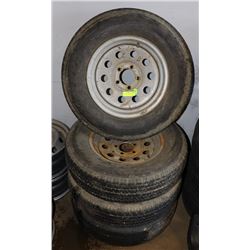 ST205/75R15 TRAILER TIRES & RIMS.