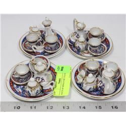4 SETS OF MINIATURE TEA SETS.