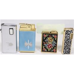 4 VINTAGE GAS LIGHTERS.