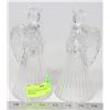 Image 1 : PAIR OF CRYSTAL ANGEL CANDLE HOLDERS.