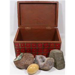 RED DECORATIVE HAND-TOOLED BRASS &