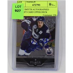 RYAN SMYTH AUTOGRAPHED HOCKEY CARD UPPER DECK