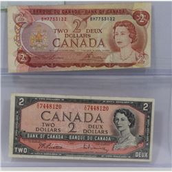 1954,1974 CANADIAN 2.00 BILLS