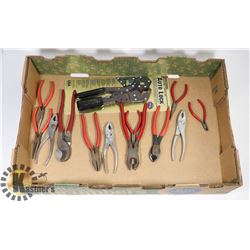 LARGE FLAT W/MECHANICS SET OF PLIERS,