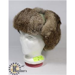 RABBIT FUR AVIATOR STYLE HAT