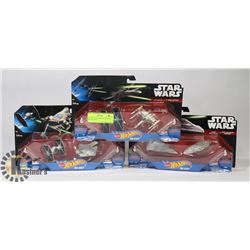 LOT OF 3 STAR WARS HOTWHEELS DIE CAST SETS
