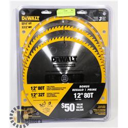 DEWALT 12"  3 PACK SAW BLADES