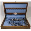 Image 1 : WOOD BOX WITH ROGERS BROS SILVERWARE