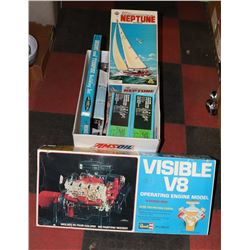 LOT OF 8 ASSORTED MODEL KITS.