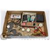 Image 1 : BOX OF ESTATE JEWELLERY, WATCHES & LIGHTERS.