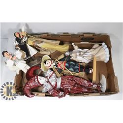 FLAT OF ASSORTED FIGURINES  & DOLLS