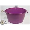 Image 1 : PURPLE METAL DECORATIVE DOUBLE HANDLED BUCKET