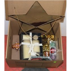 BOX OF ASSORTED ORNAMENTS