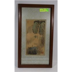 LANDSCAPE "LOOKING AT THE WATERFALL AND