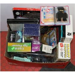 BOX OF MISC WITH COLLECTIBLES.