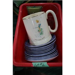 Red Tub of Saucers, Mug, Christmas Decoration, Coke Glass