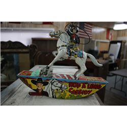"Hop-A-Long Cassidy" Wind-up Tin Toy