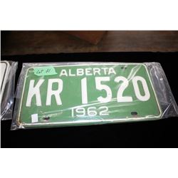 Pair of 1962 License Plates