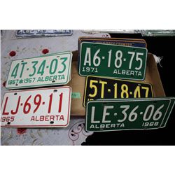 Assorted License Plates - 1965, 1967, 1968, 1969, 1970, 1973 (9)