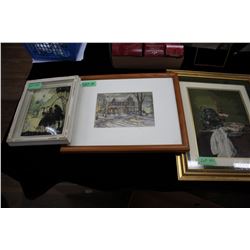 Three Pictures - (1) Cross Stitch (1) Signed & (1) Shadow