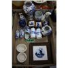 Image 1 : Box of Delft Blue Items and Miscellaneous