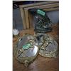 Image 1 : Two Mirrors with Brass Unicorn Frames and a Fish Door Stop