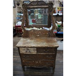 Four Drawer Dresser with Beveled Mirror