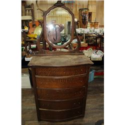 Gent's Highboy Dresser with Beveled Mirror