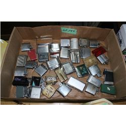 Tray Lot of Old Cigarette Lighters - For Parts