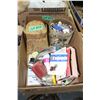 Image 1 : Box of Sewing Supplies and a Lrg. Container of Buttons