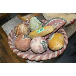 Large Ceramic Bowl with Fruit