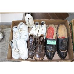 4 1/2 Pairs of Children's Shoes and 1 Pair of Wooden Bottom Shoes