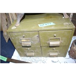 Four Drawer Card File Box - Metal