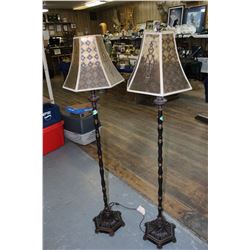 Pair of Floor Lamps with Metal Bases