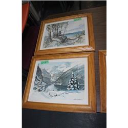 Meredith Evans Prints (2) Lake Louise, Pelican Point & Lac La Biche