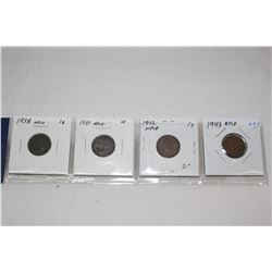 Nfld One Cent Coins (4)